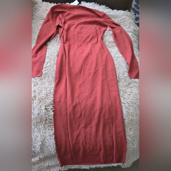 The Drop Women's Corbin Long-Sleeve Halter Detail Cutout Midi Dress #857 - Picture 3 of 9